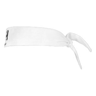 MINIMALIST BLACK ONE LETTER MONOGRAM NAME WHITE TIE HEADBAND