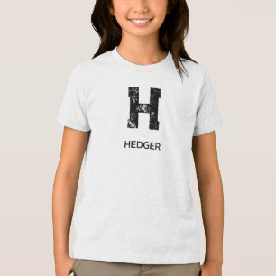 MINIMALIST BLACK ONE LETTER MONOGRAM NAME WHITE Tri-Blend SHIRT