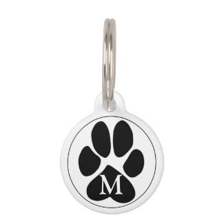 Minimalist Black Paw print Monogram Custom color