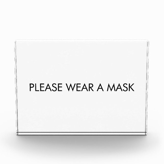 Minimalist black personalized custom text sign acrylic award (Front)