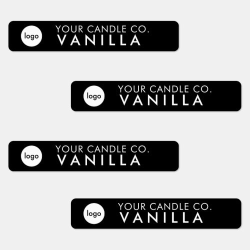 Minimalist Black Personalized Logo Candle Label