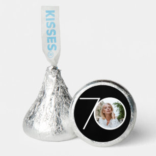Minimalist Black Photo 70th Birthday Party Favors