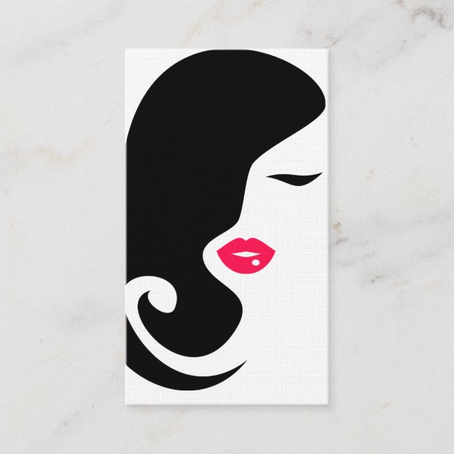 Minimalist Black Pink Makeup Artist Beauty Girl QR Business Card (Front)