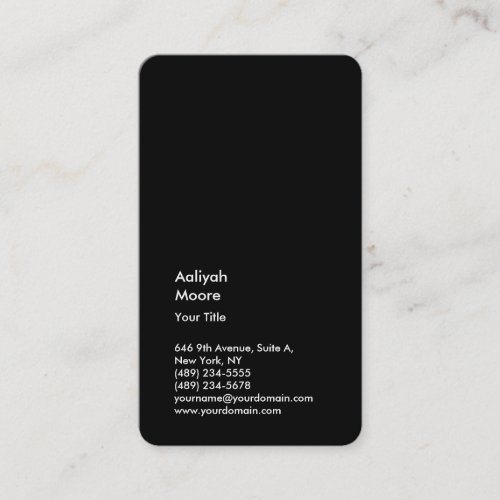 Minimalist Black Plain Modern Professional Business Card