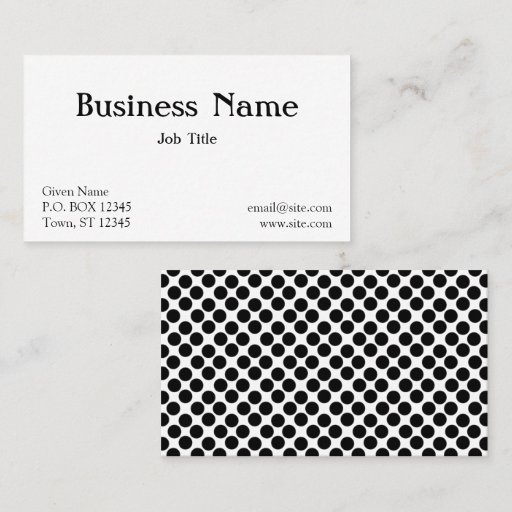 Customizable Black Polka Dots Business Card