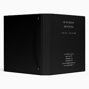 Minimalist Black Professional Modern 3 Ring Binder