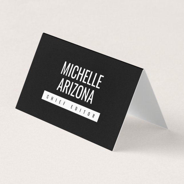 Minimalist Black Professional Modern Business Card (Front)