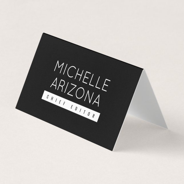 Minimalist Black Professional Modern Business Card (Front)