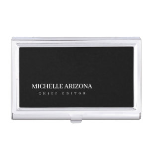 Minimalist Black Professional Modern Business Card Case