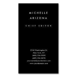 Minimalist Black Professional Modern Business Card Magnet