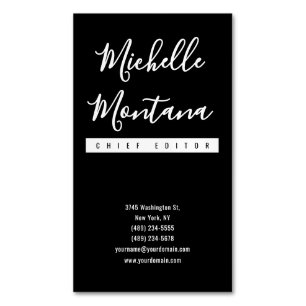 Minimalist Black Professional Modern Business Card Magnet