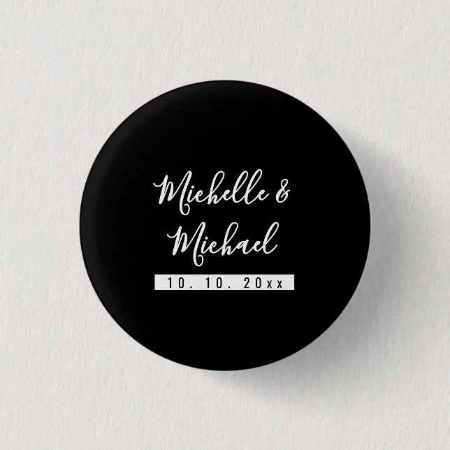 Minimalist Black Professional Modern Button (Front)