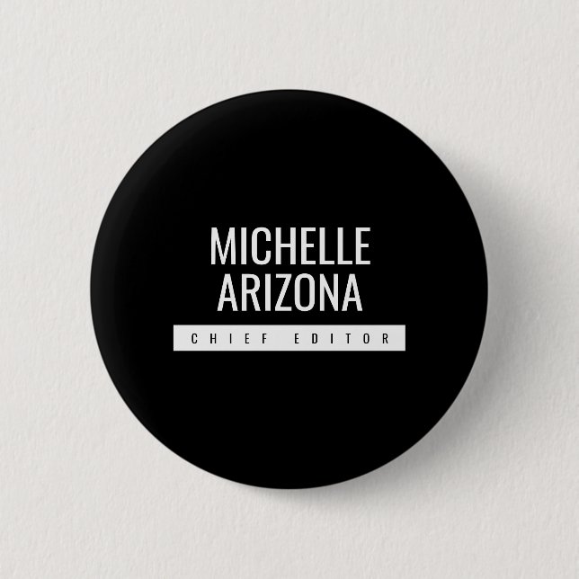 Minimalist Black Professional Modern Button (Front)