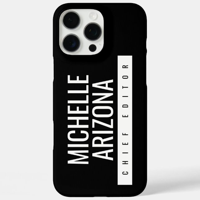 Minimalist Black Professional Modern Case-Mate iPhone Case (Back)