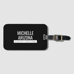 Minimalist Black Professional Modern Luggage Tag