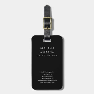 Minimalist Black Professional Modern Luggage Tag