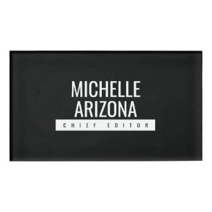 Minimalist Black Professional Modern Name Tag