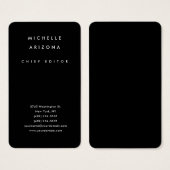 Minimalist Black Professional Modern Profile Card (Front & Back)