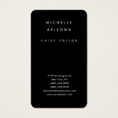 Minimalist Black Professional Modern Profile Card (Front)