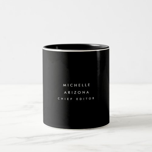 Minimalist Black Professional Modern Two_Tone Coffee Mug