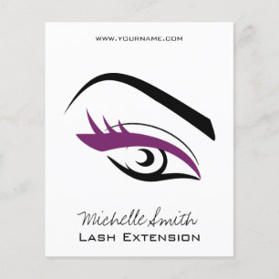 Minimalist Black Purple Eyelash Extension Makeup Flyer