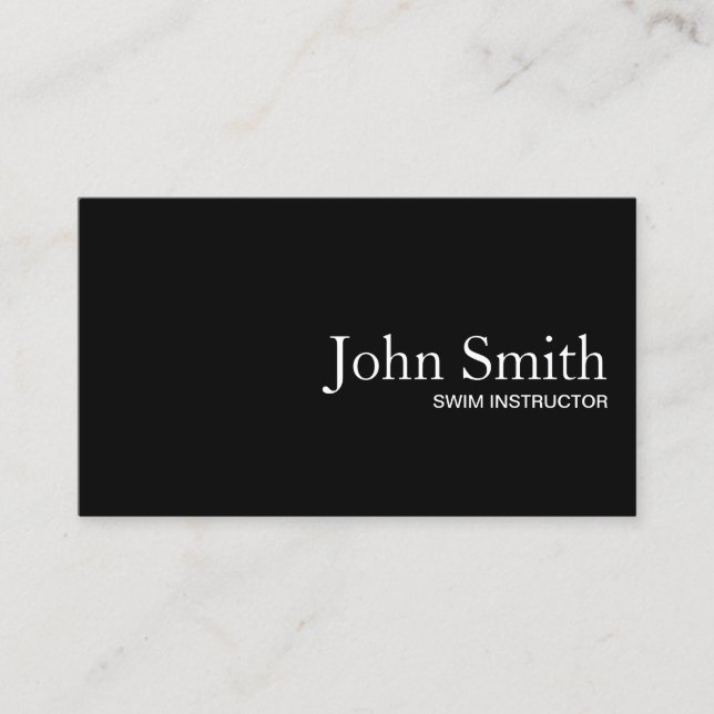 Minimalist Black QR Code Swim Instructor Business Card (Front)
