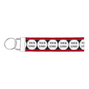 Minimalist Black QR Logo for Modern & Elegant Bran Wrist Keychain