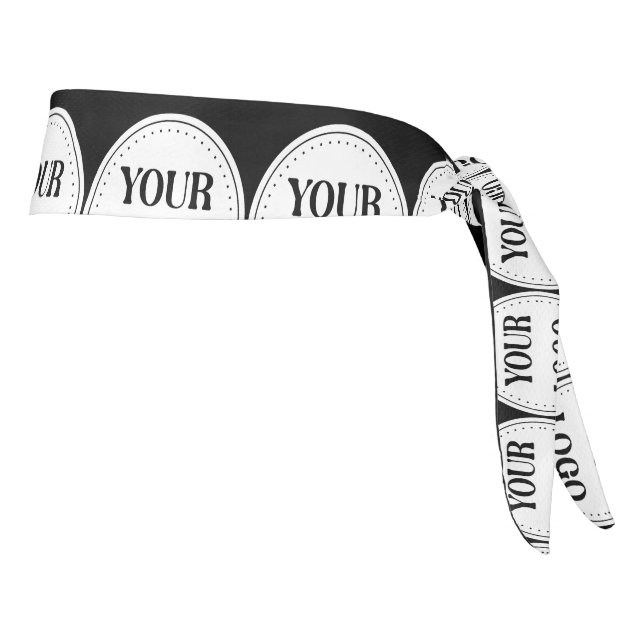 Minimalist Black QR Logo for Modern & Elegant Tie Headband (Rotate 90)
