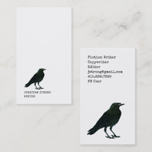 Minimalist Black Raven Writer Business Card