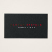 Minimalist Black Red Modern Profile Card (Front)