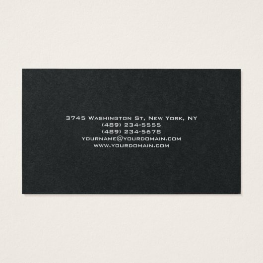 Minimalist Black Red Modern Profile Card (Back)