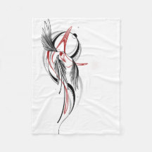 Minimalist Black Red Wing Line Art