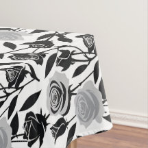 Minimalist Black Roses With Light Gray Stems 