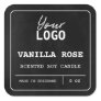 Minimalist Black Scented Soy Candle Logo Labels