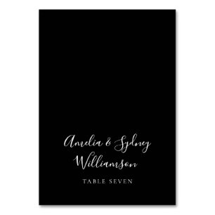 Minimalist Black Script Custom Table Place Card