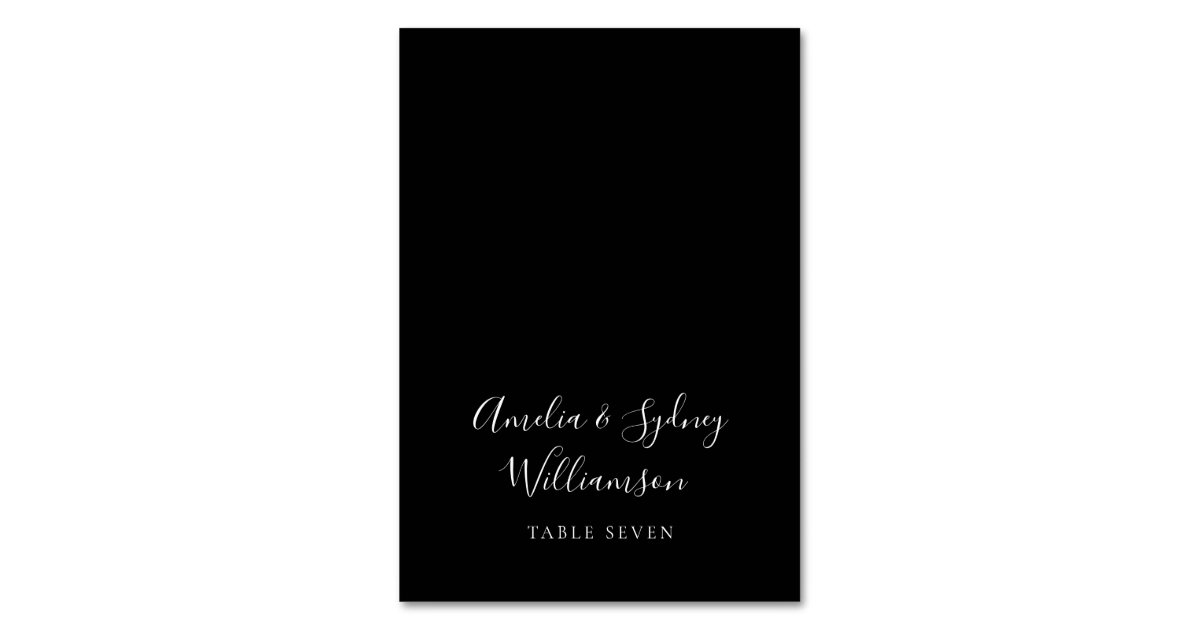 Minimalist Black Script Custom Table Place Card | Zazzle
