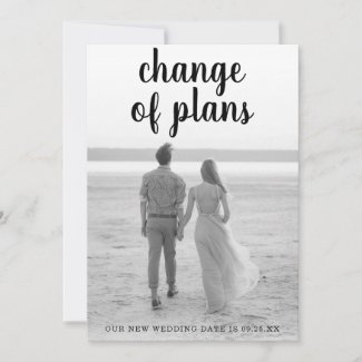 Minimalist Black Script Handwriting Photo Wedding Announcement