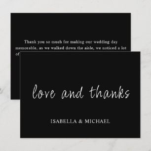 Minimalist Black Script Wedding Thank You Cards