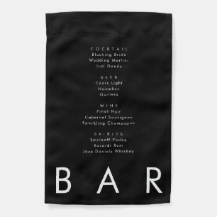 Minimalist Black Simple Wedding Bar Fabric Sign