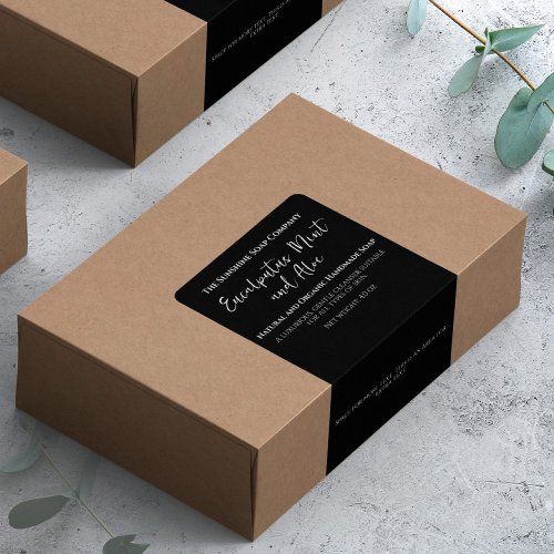 Minimalist Black Soap Packaging Label