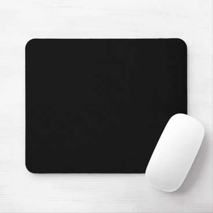 Minimalist black solid plain simple mouse pad | Zazzle