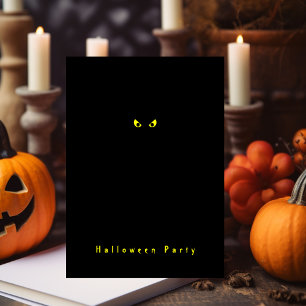 Minimalist Black Spooky Eyes Halloween Party Invitation
