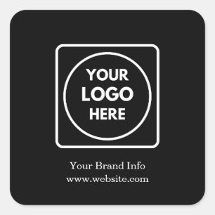 Minimalist Black Square Sticker Custom Corporate