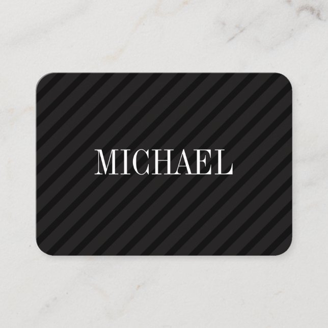 Minimalist Black Stripes with Serif Font Business Card (Front)