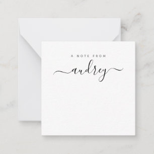 minimalist black stylish typography signature note card