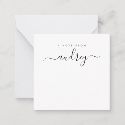 minimalist black stylish typography signature note card