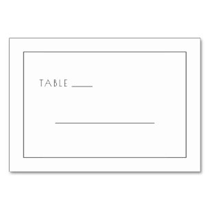 Minimalist Black Table Template Number