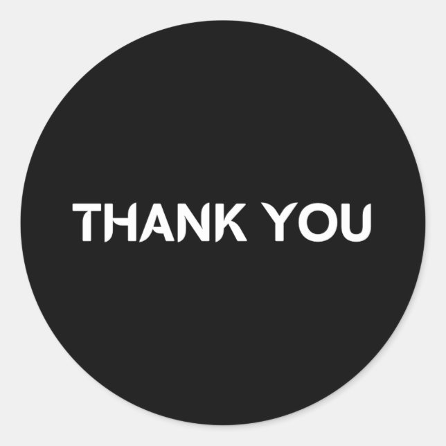 Minimalist Black Thank You — Modern Business Label (Front)