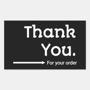 Minimalist Black Thank You Sticker for Business