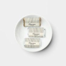 Minimalist black thin stripes personalized tan